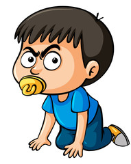 Boy toddler with pacifier