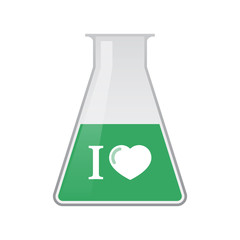 Isolated chemical flask with  an " I like" glyph