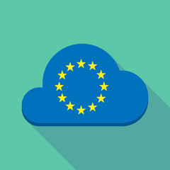 Long shadow cloud with  the EU flag stars