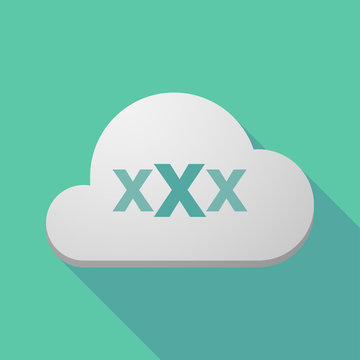 Long shadow cloud with  a XXX letter icon