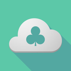 Long shadow cloud with  the  Club  poker playing card sign