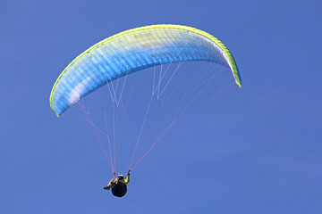 Paraglider flying