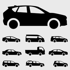 cars icon vector illustration set