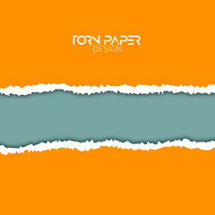 Torn paper vector background. Ripped edge design of torn paper illustration or banner with shadow
