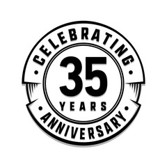 35 years anniversary logo template. Vector and illustration.
