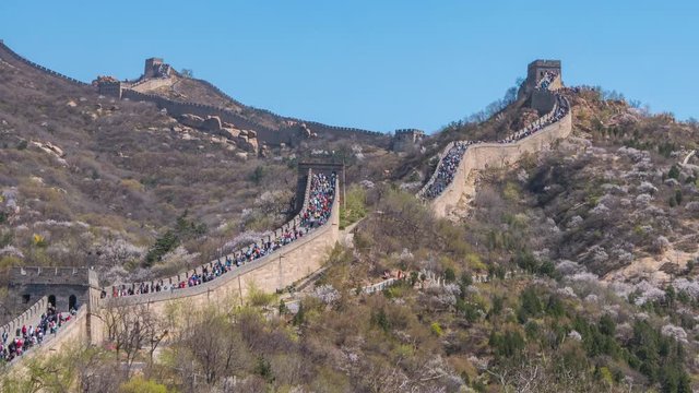 The tourist at Badaling Great Wall of Beijing in China