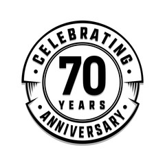 70 years anniversary logo template. Vector and illustration.
