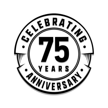 75 years anniversary logo template. Vector and illustration.

