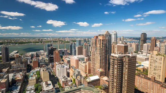 New York Midtowm Manhattan View on quay Rooftop Day Timelapse