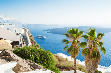 White architecture on Santorini island, Greece.