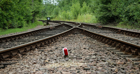 Weiche, Detail einer Weiche, Eisenbahn, Transport