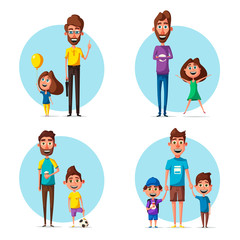 Happy family. Cartoon vector illustration