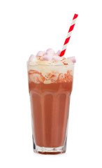 Chocolate milk shake with whipped cream