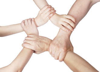 Unity, teamwork and partnership concept