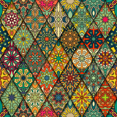 Seamless pattern. Vintage decorative elements. Hand drawn background. Islam, Arabic, Indian, ottoman motifs. Perfect for printing on fabric or paper.