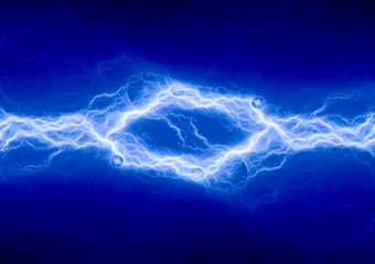 Blue lightning, abstract plasma lightning