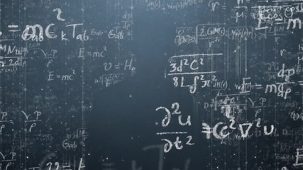 Background shot of blackboard with scientific and algebraic formulas and graphs written on it in graphics. Business concept - sketch with schemes and graphs on chalkboard. 3D Graphics cartoon formula - Powered by Adobe