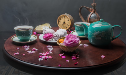 Tea table with serving