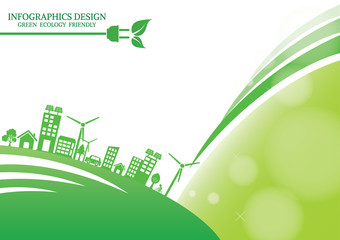 Ecology connection  concept background . Vector infographic illustration