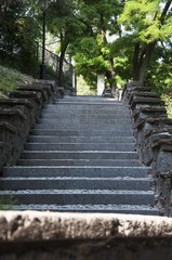 stairs leading to an old town's square