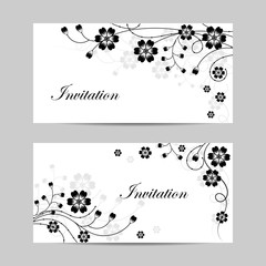 Set of horizontal banners with flowers