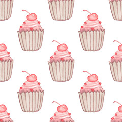 Pattern with cherry cake