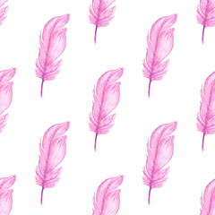 Pattern with pink feathers