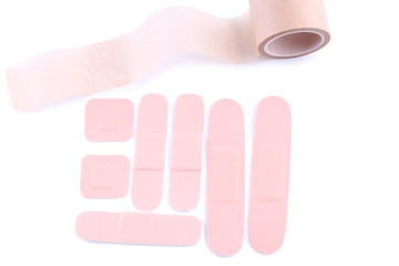 Medical plasters isolated on a white