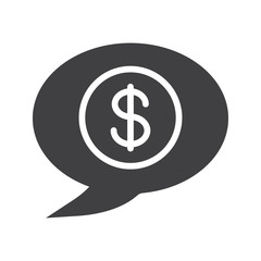 Money talk glyph icon
