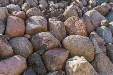 Scenery of stones in Koknese in the park Garden of Destinies in Latvia. July 2017.