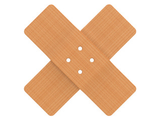 Pflaster für Wunde isoliert weißer Hintergrund