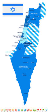 Israel - map and flag illustration