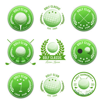 Golf Club Banners And Badges Set