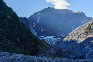 Fototapeta na wymiar Fox Glacier / Te Moeka o Tuawe Valley Walk is located in Westland Tai Poutini National Park on the West Coast of New Zealand's South Island