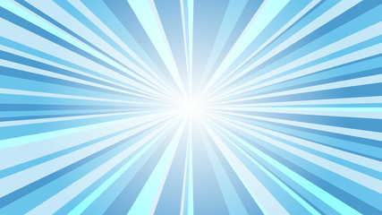 Fototapeta premium vector background with radial stripes in blue and white colors with copy space in the middle