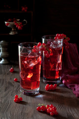 Home-made red berries cold refreshing drink