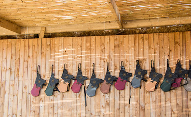 leather quiver for holding arrows inside