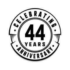 44 years anniversary logo template. Vector and illustration.