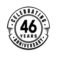46 years anniversary logo template. Vector and illustration.