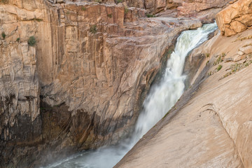 Main Augrabies waterfall at sunset