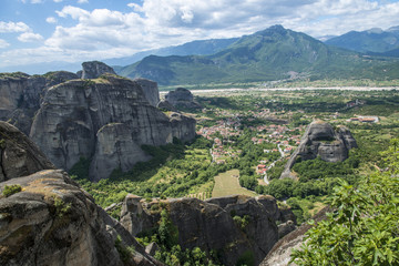 View on Meteora village, Greece