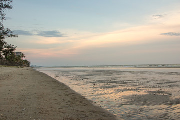 beautiful sunset sky and beach
