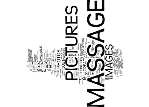 MASSAGE PICTURES Text Background Word Cloud Concept