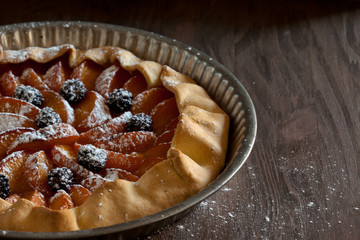 Home-made sweet pie with apricots