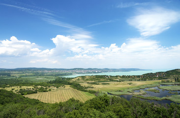 Fototapeta na wymiar View to Lake Balaton from Tihany peninsula, Hungary