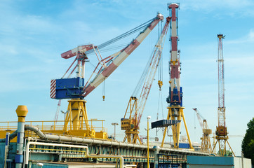 cranes in port