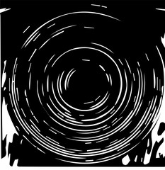 Geometric pattern with concentric circles, Element for design, background, backdrop. Black and white vector illustration.