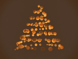Christmas tree shape made of 3d spheres