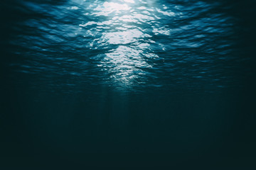 Fototapeta na wymiar Under water image with sun light streaks 
