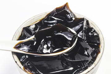 Grass jelly isolated on white background